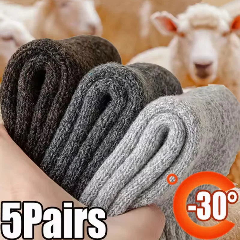 5pc Unisex Thick Thermal Socks