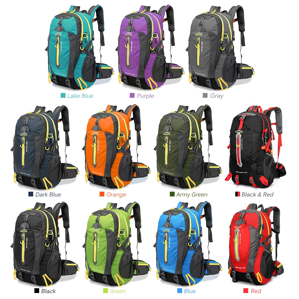40L Unisex Water Resistant Travel Backpack Camping Hiking & Daypack