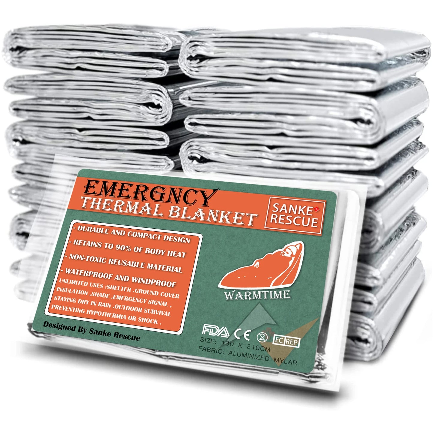 Emergency Thermal Blanket (4 Piece) [EXTRA VALUE]