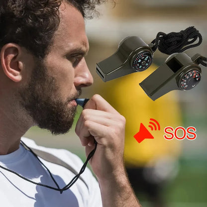 3 in 1 Emergency Survival Whistle & Compass