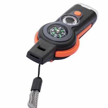 7-in-1 Multi-functional Outdoor Survival Whistle, Compass, Light, Strap