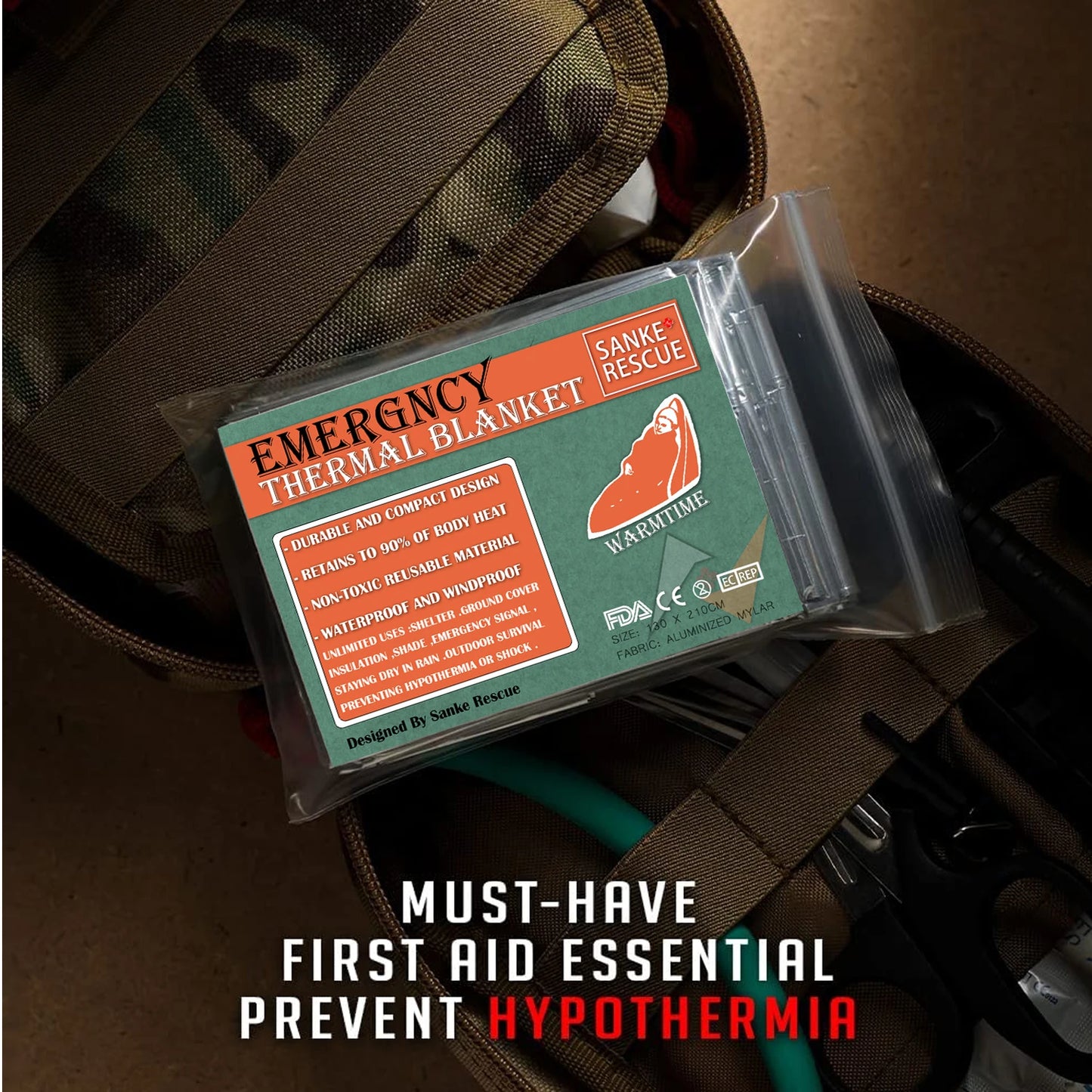 Emergency Thermal Blanket (4 Piece) [EXTRA VALUE]