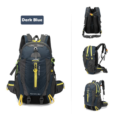 40L Unisex Water Resistant Travel Backpack Camping Hiking & Daypack