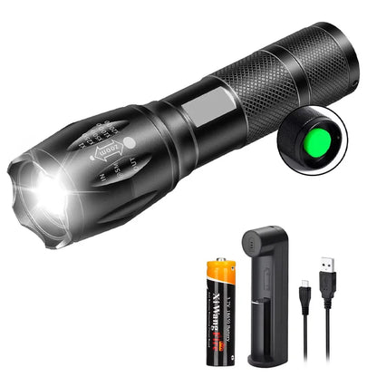 Waterproof High Power T6 LED Flashlight Camping Torch With 5 Light Modes & Zoom Waterproof