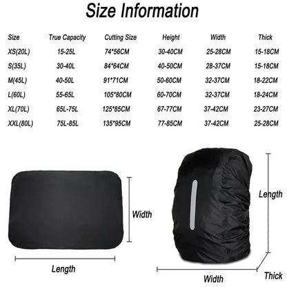 KoKossi 20L-80L Reflective Backpack Waterproof Rain Cover
