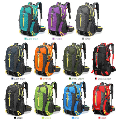 40L Unisex Water Resistant Travel Backpack Camping Hiking & Daypack