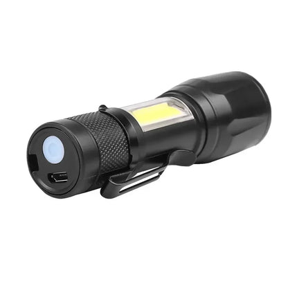 Mini LED Flashlight With USB Charging & Pen Clip Holster